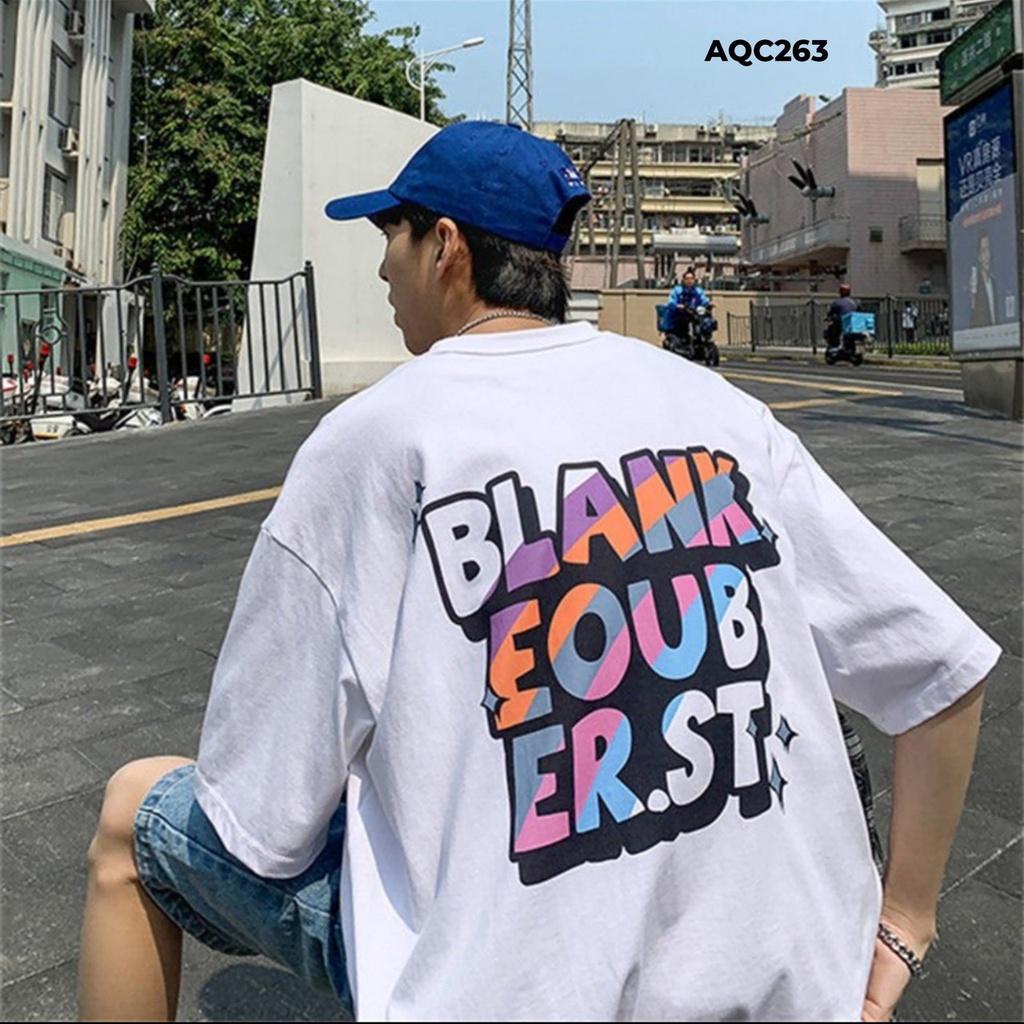 Áo Thun Nam Tay Lỡ Unisex In Chữ Kiểu BLANK EOUB ER.ST nổi bật