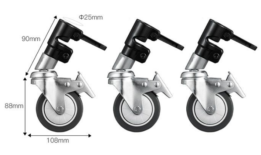 BỘ 3 BÁNH XE CHO CHÂN C-STAND CK1/CK2/CK3