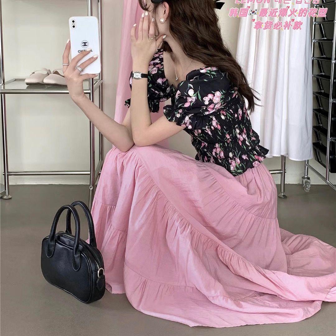 TOBE1SHOP Váy dài chữ A kiểu Pháp, váy dài, váy gió, váy dài, váy rộng, váy nửa người.
