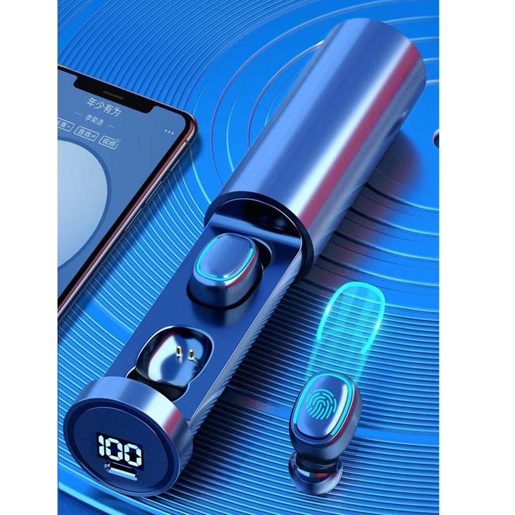 Binaural Wireless Bluetooth 5.0 Sport   Display White