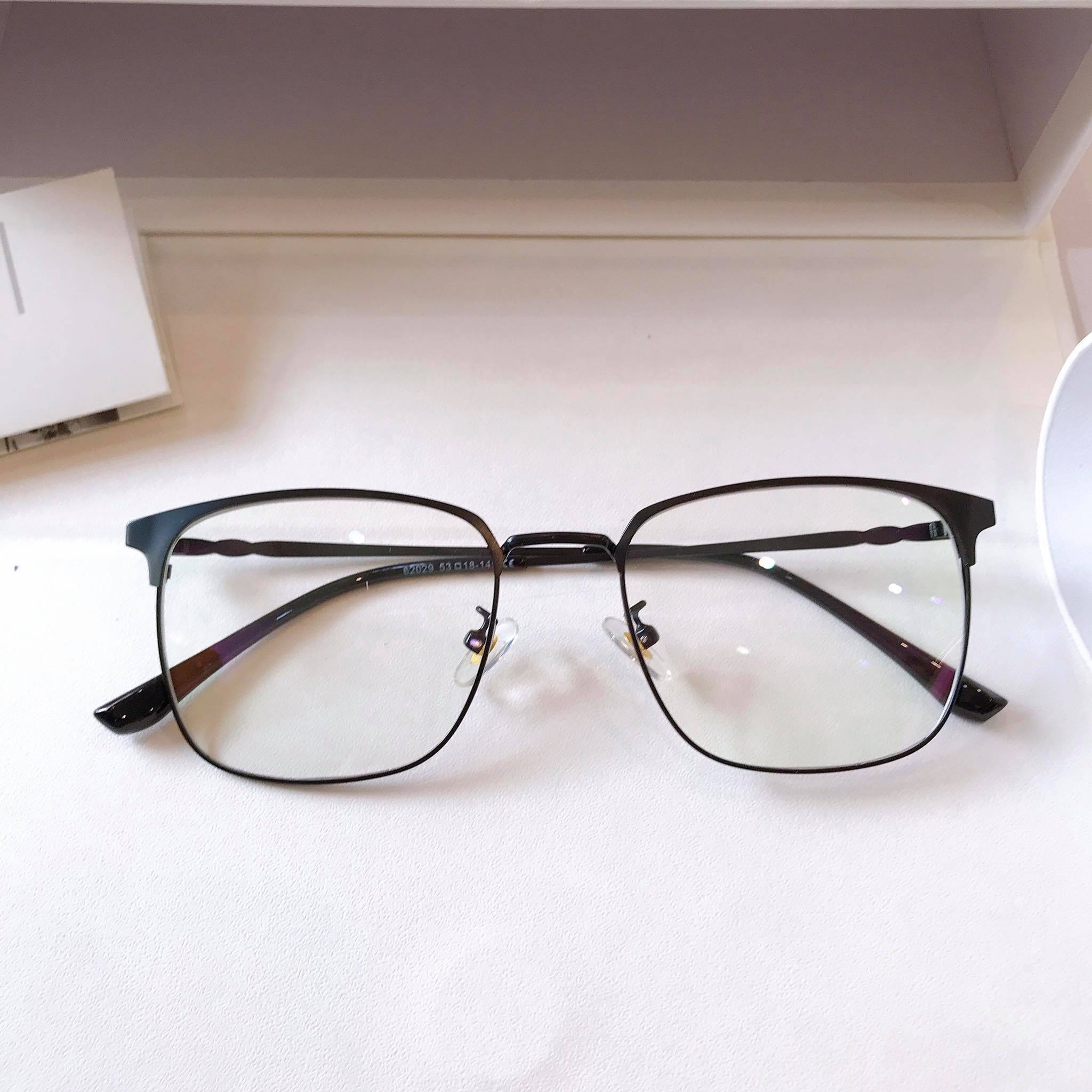 Gọng Kính cận, Kính giả cận Kim loại Mắt vuông unisex cao cấp - KL029
