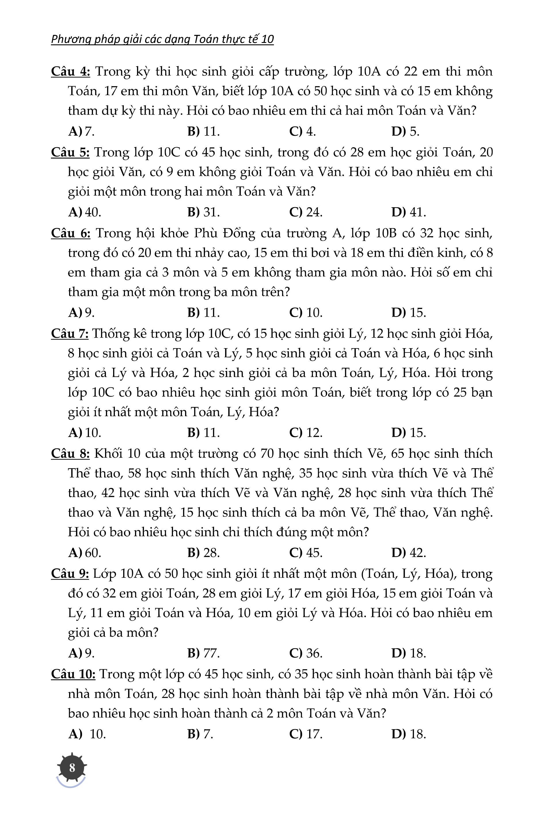 Sách - Phương Pháp Giải Các Dạng Toán Thực Tế 10 (Tài Liệu Dùng Chung Cho Các Bộ Sách)