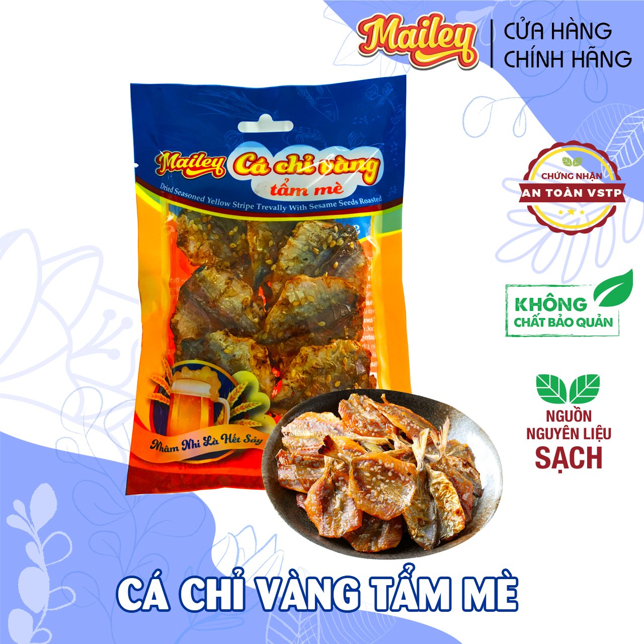 Cá chỉ vàng tẩm mè ăn liền MAILEY gói 20G