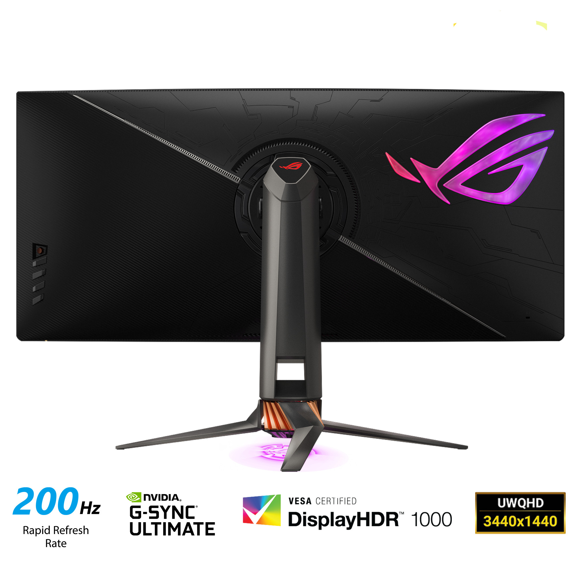 Màn Hình Chuyên Game HDR Siêu Rộng ASUS ROG Swift PG35VQ 35” 21:9 UWQHD (3440 x 1440) 2ms 200Hz VA G-Sync Ultimate Eye Care DisplayPort HDMI USB Aura Sync HDR10 Display HDR 1000 - Hàng Chính Hãng