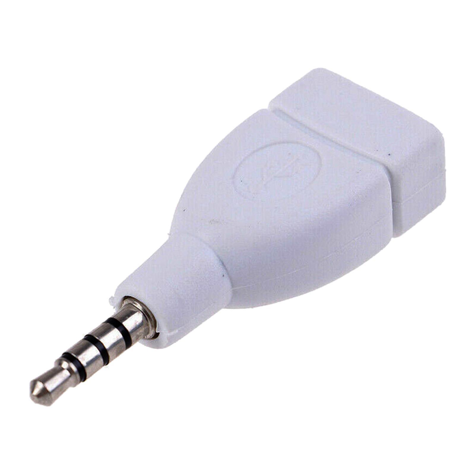 2x 3.5mm Male Audio AUX   to USB 2.0 Type A Female OTG Converter Cable