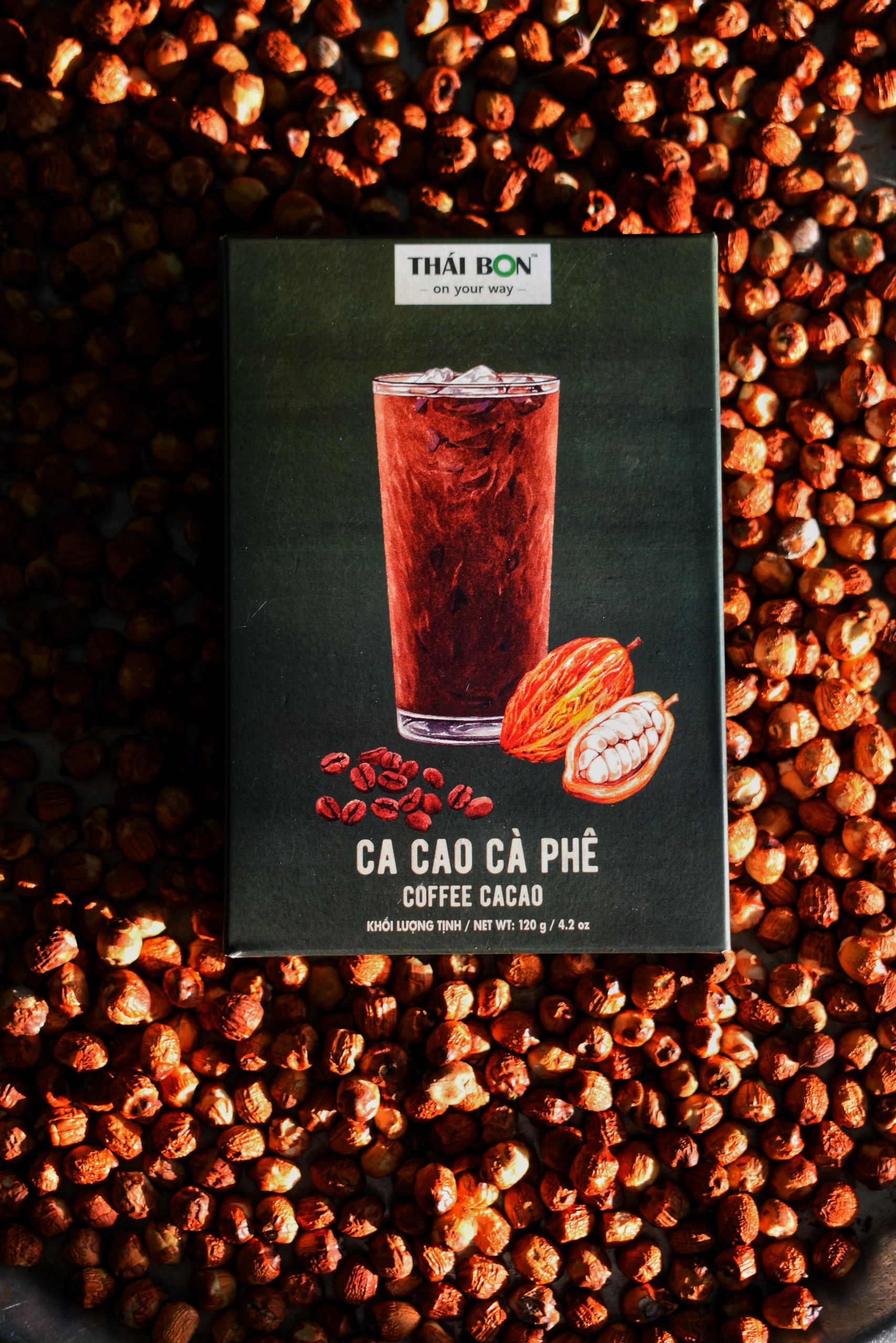 Cacao cà phê hộp 120g - Bột Cacao Thái Bon