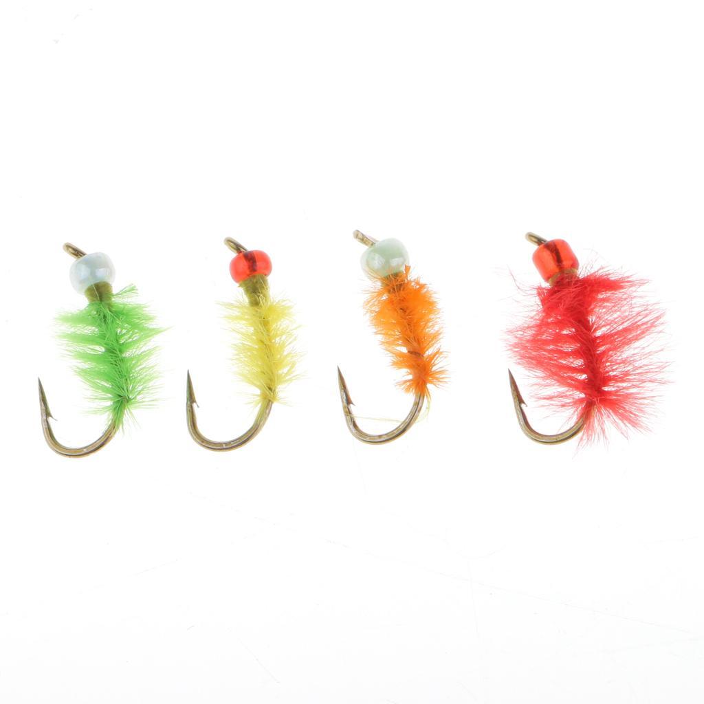 20pcs/Box Trout Fly Fishing Flies Dry Simulation Insects Nymph Flies 4 Colors