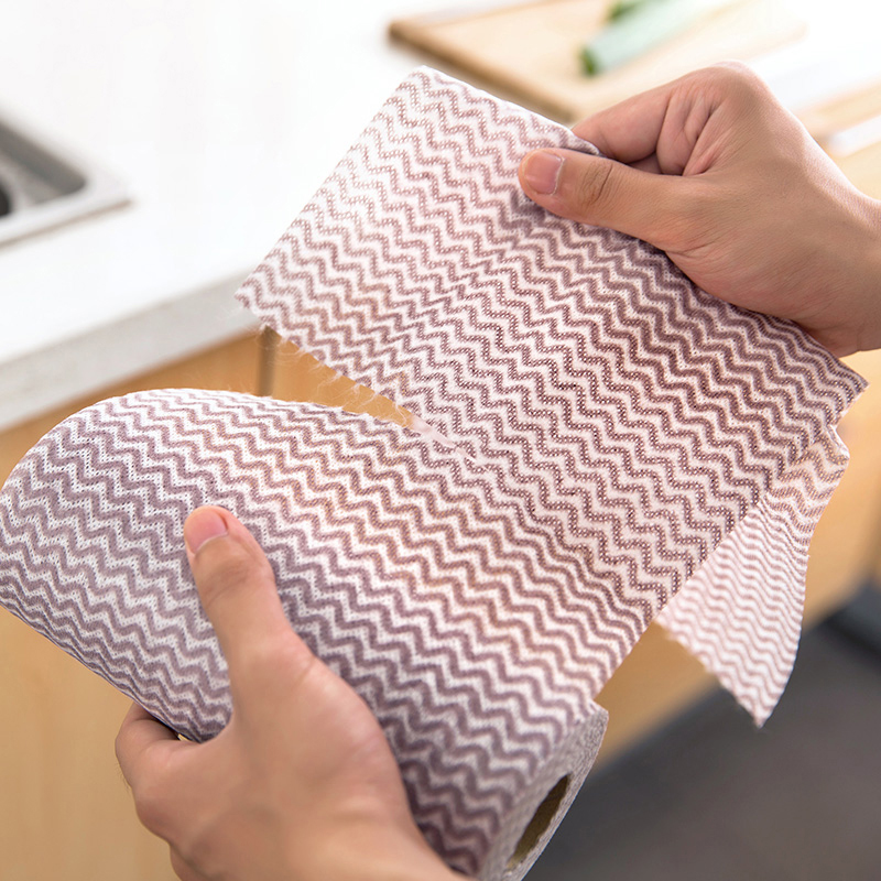 Cuộn 50 Khăn Lau Đa Năng Homeeasy Bằng Vải Không Dệt Nhiều Màu Sắc, Dễ Dàng Chùi Rửa Vệ Sinh Vết Bẩn