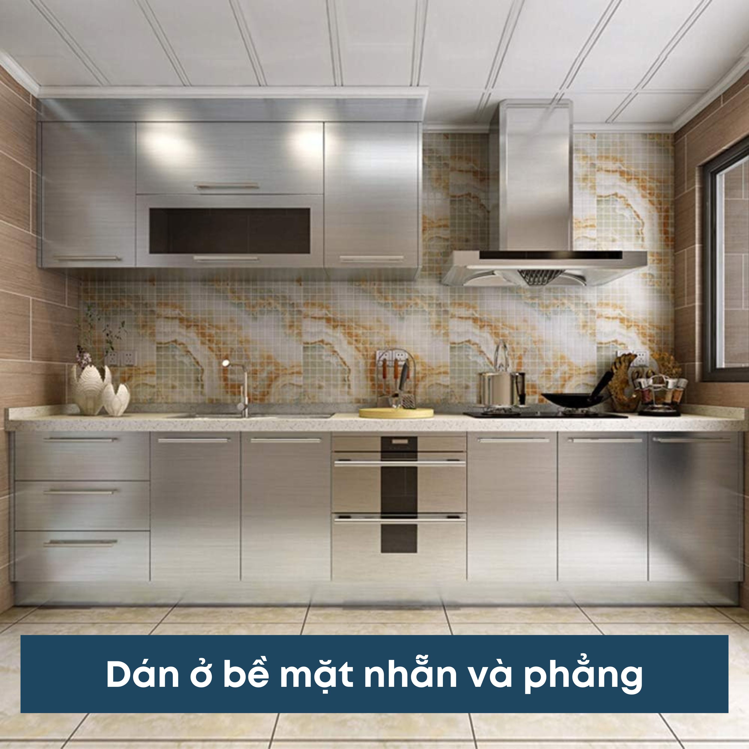 Decal nhôm xước, giấy dán tường màu bạc kim loại dán thang máy, tủ, lò vi sóng, bếp gas, tủ lạnh Legaxi