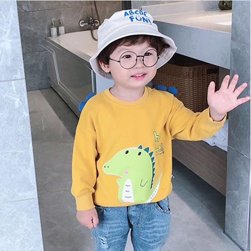 Áo trẻ em Khủng Long Nỉ Da Cá Cho Bé Chất Cotton cho bé từ 10-35kg