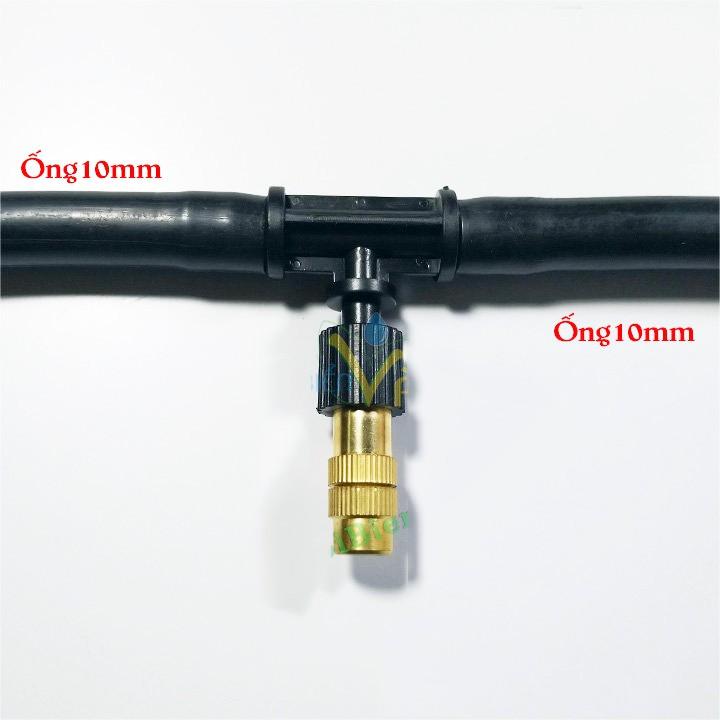 Béc Phun Sương Tưới Cây Chân T Chạy Ống Dây 10, 12mm