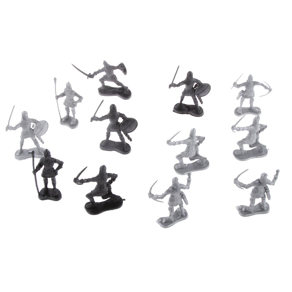60 Cái/lốc Bạc Đen Chiến Binh Thời Trung Cổ Binh Sĩ Quân Đội Nhân Vật Playtoy Tặng