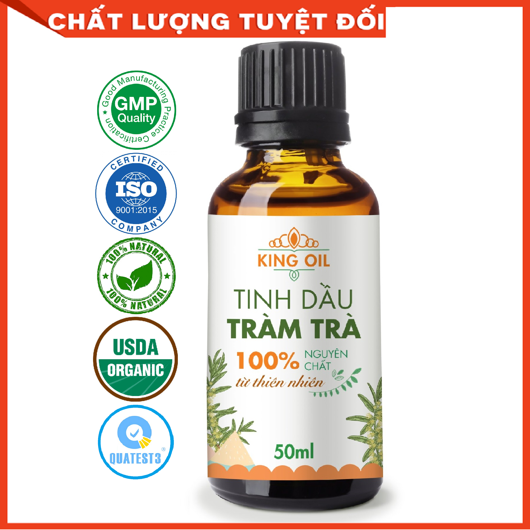 Tinh dầu Tràm Trà Úc 50ml nguyên chất 100% từ thiên nhiên - KingOil