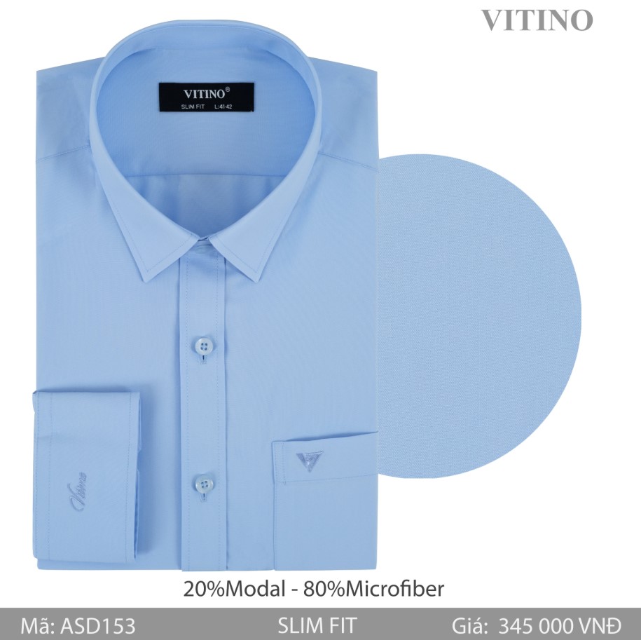 ÁO SƠMI NAM CÔNG SỞ DÀI TAY SLIMFIT VITINO ASD153