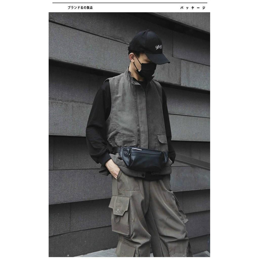 Túi Đeo Chéo Nam Unisex Thời Trang Chống Nước - Túi Bao Tử Dệt Trơn Trượt Nước Đeo Hông Lưng Bụng - BOSSMAN