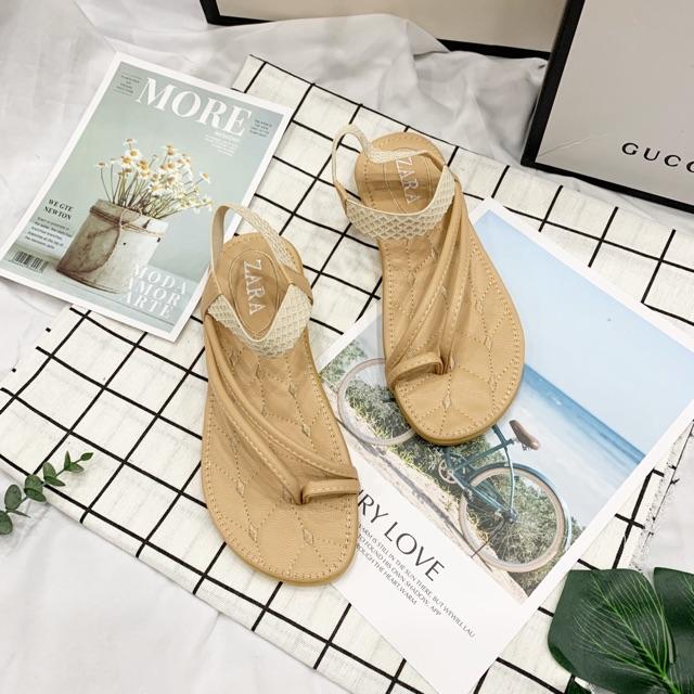 Sandal xỏ ngón 2 dây xéo đế nệm siêu êm