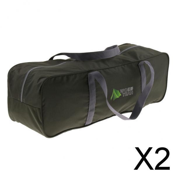 2xOutdoor Travel Duffel Bag Camping Equipment Zipper Storage Bag Green M