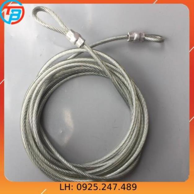 Dây cáp khóa xe bọc nhựa Phi 10mm - Dài 2 mét CÁP THÉP Thái Bình VinàN