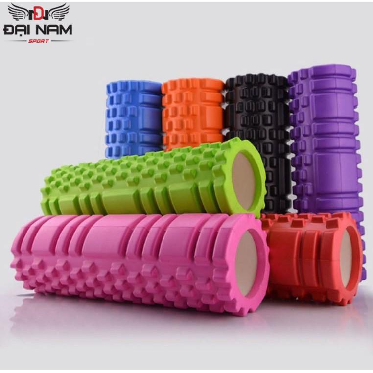 Ống Lăn Tập Yoga Có Gai Massage Dạng Bằng Thư Giãn Kích Thước 33x14cm Đại Nam Sport