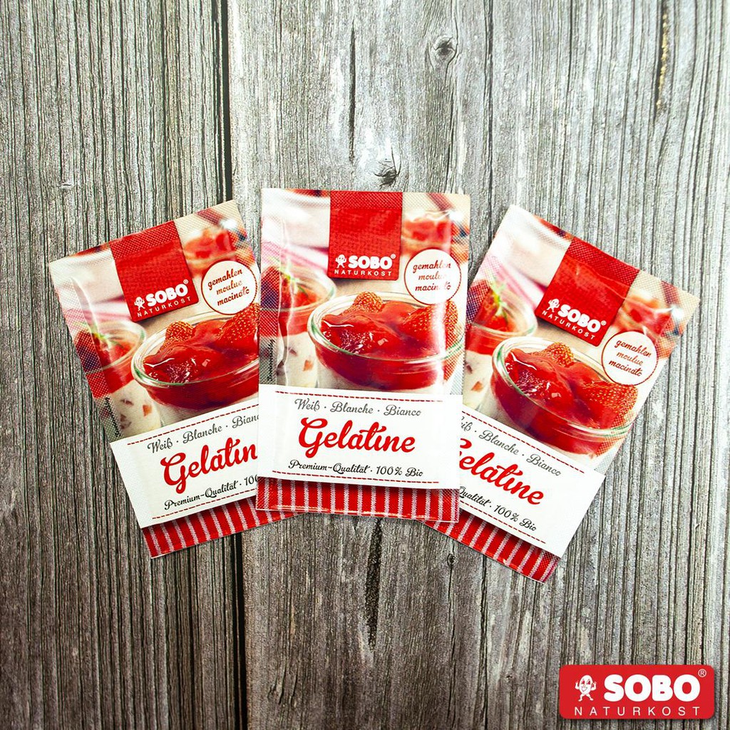 Gelatine hữu cơ dạng lá Sobo 10g (6 lá)