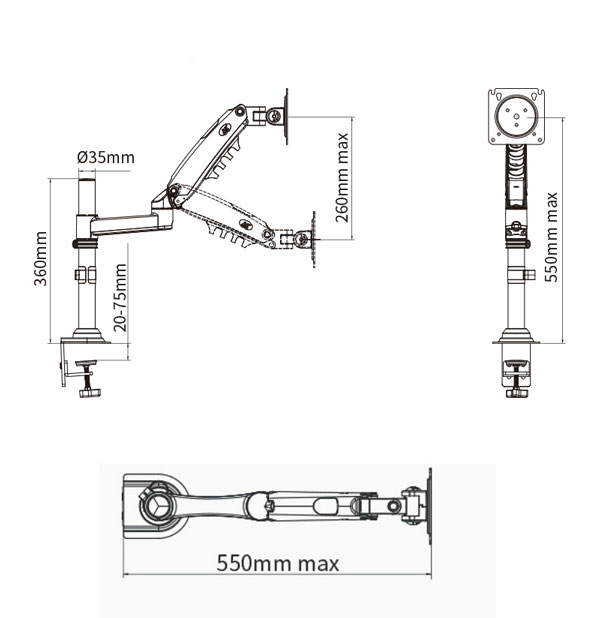 Giá Treo Màn Hình LCD NB H100 Xám (17’’- 30’’) – Hàng Chính Hãng