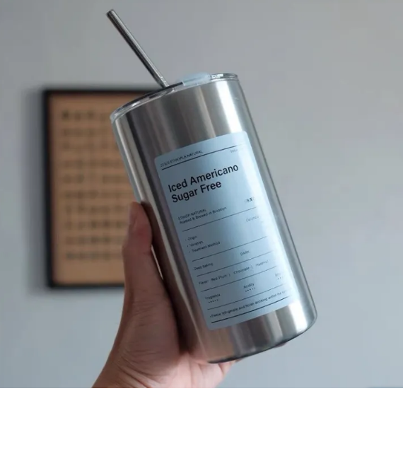 Ly giữ nhiệt iced americano inox 304 cao cấp, cốc giữ nhiệt 600ml có ống hút tiện lợi GD699-lytru600