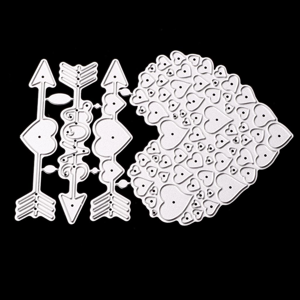 Kỷ Niệm Ngày Cưới Trái Tim Cắt Kim Loại Chết Stencil DIY Thêu Sò Nổi Dụng Cụ Tự Làm Thẻ Giấy Album Trang Trí (