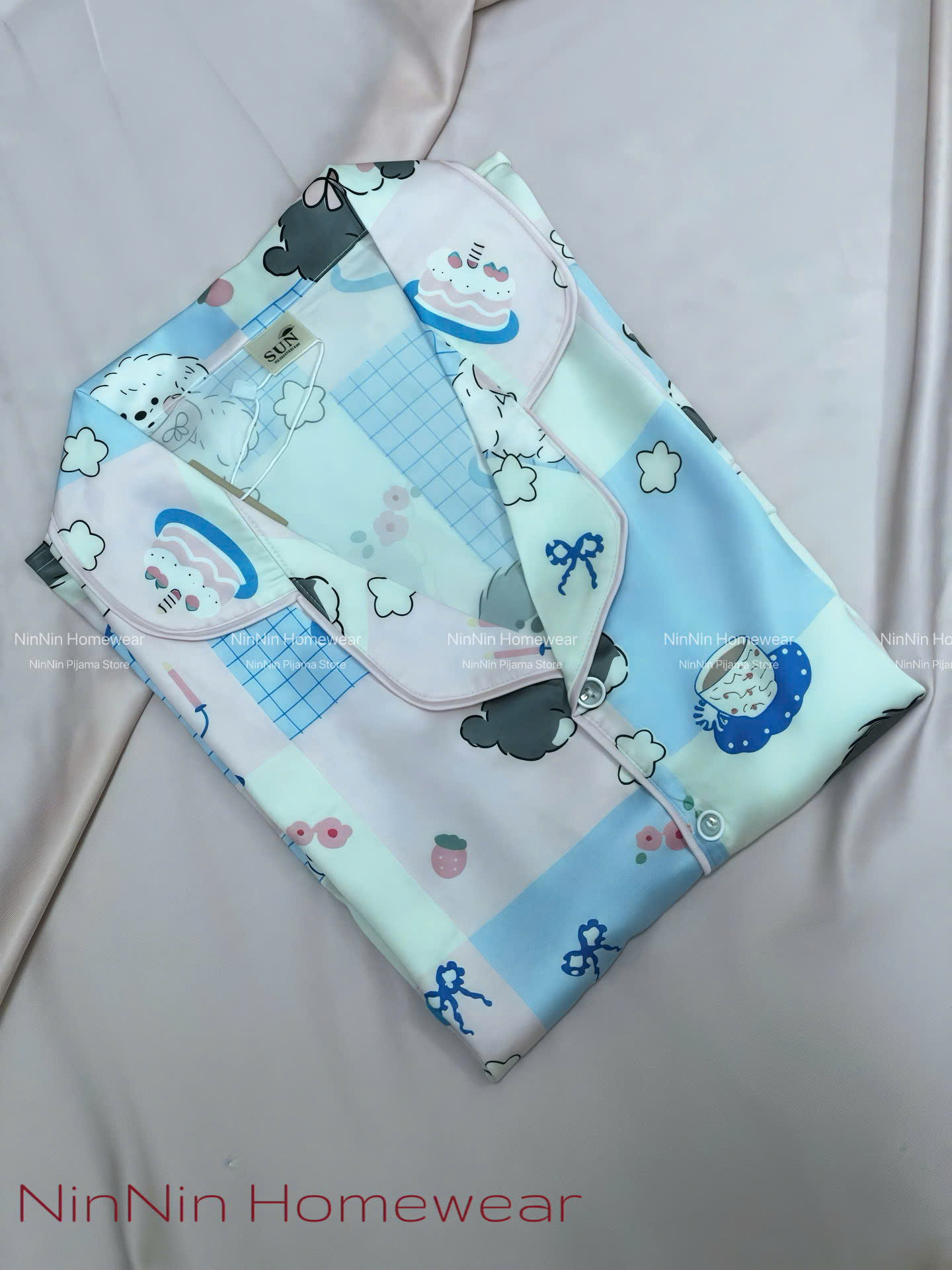 [NN Pijama] [HÌNH THẬT] Bộ Pijama Lụa Nữ Tay Lửng - NN-LD04