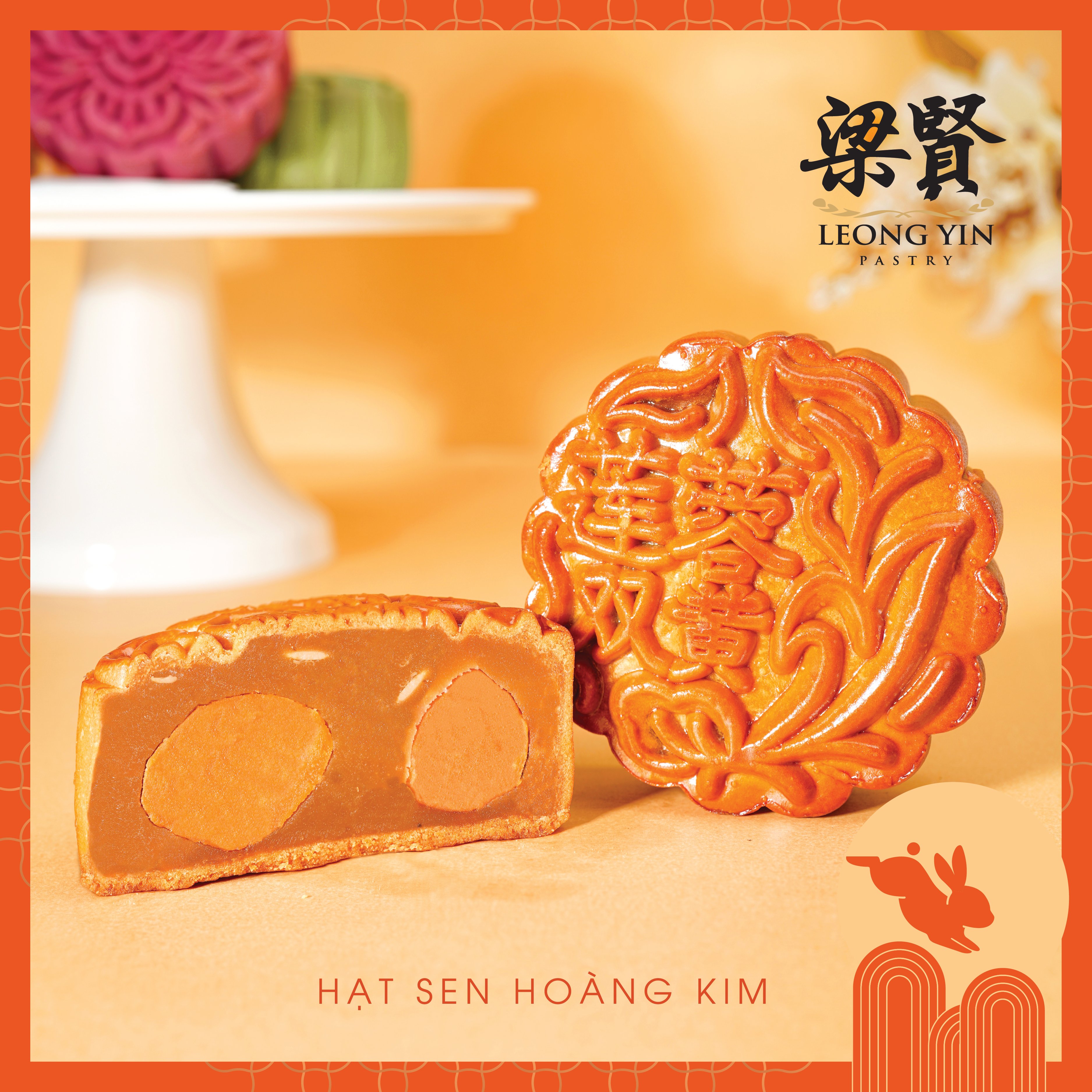 Bánh Trung Thu Leong Yin Double Yolk Lotus Mooncake - Hạt Sen Hoàng Kim 180g