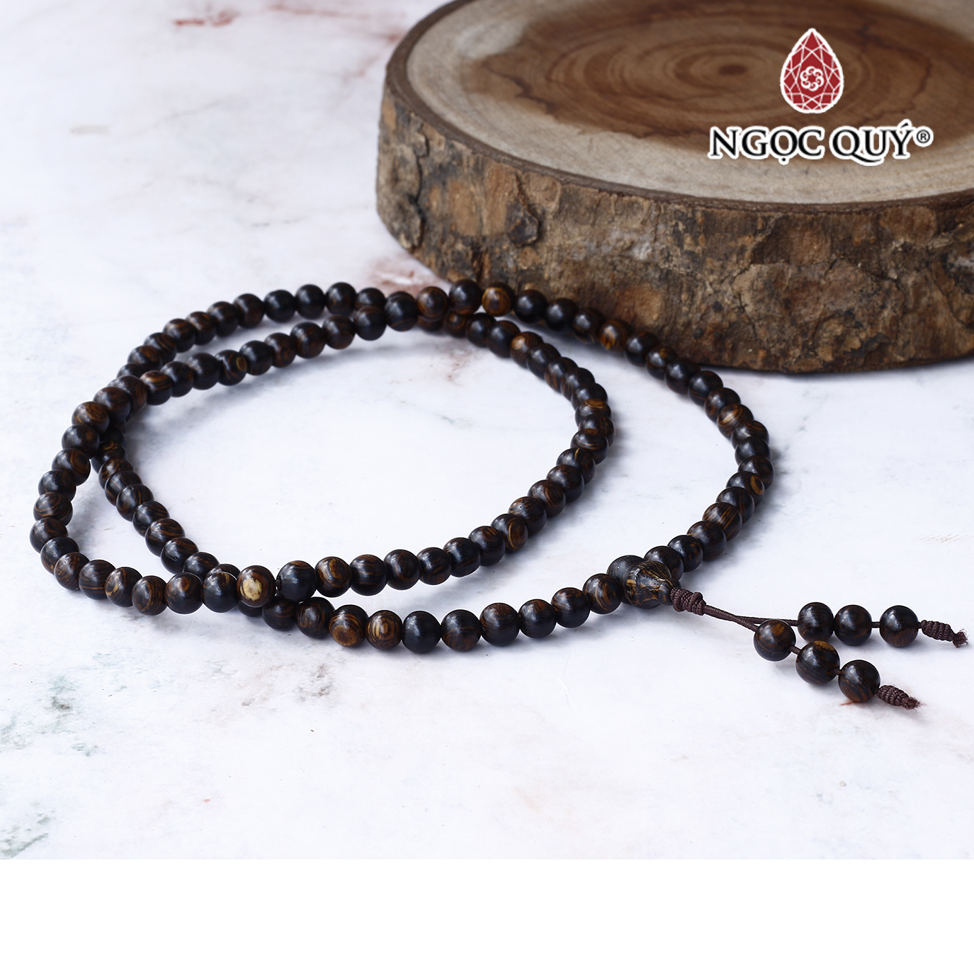 Vòng chuỗi 108 hạt trầm sánh 6mm - Ngọc Quý Gemstones