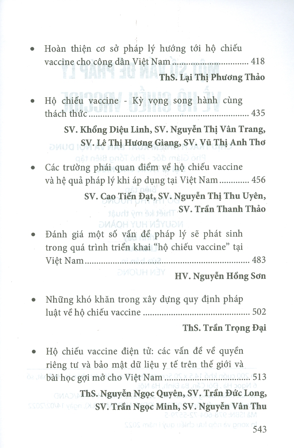 Một Số Vấn Pháp Lý Về Hộ Chiếu Vaccine (Sách chuyên khảo)