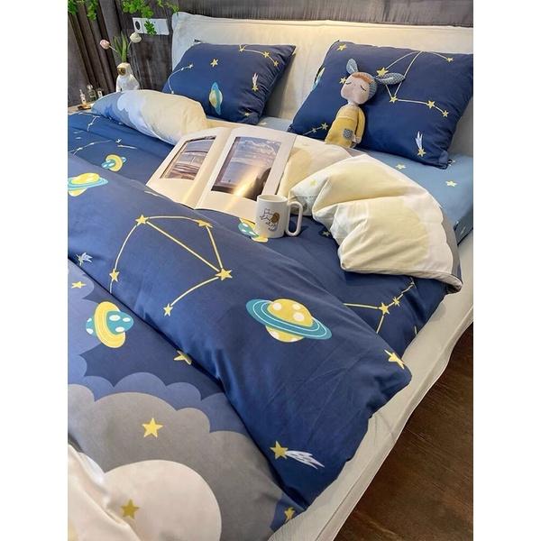 Set Ga Gối Cotton Living 100%cotton Hàng Nhập Khẩu Cao Cấp 4 Món Ngộ Nghĩnh