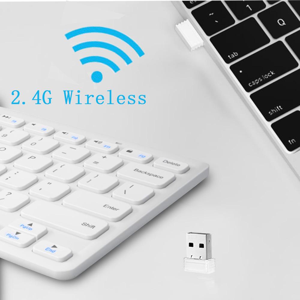 2.4GHz Đa Phương Tiện Nút Công Thái Combo Mini Gia Đình Bàn Phím Chuột Không Dây Siêu Mỏng Quang Chơi Game Không Trượt Nhạy Cảm