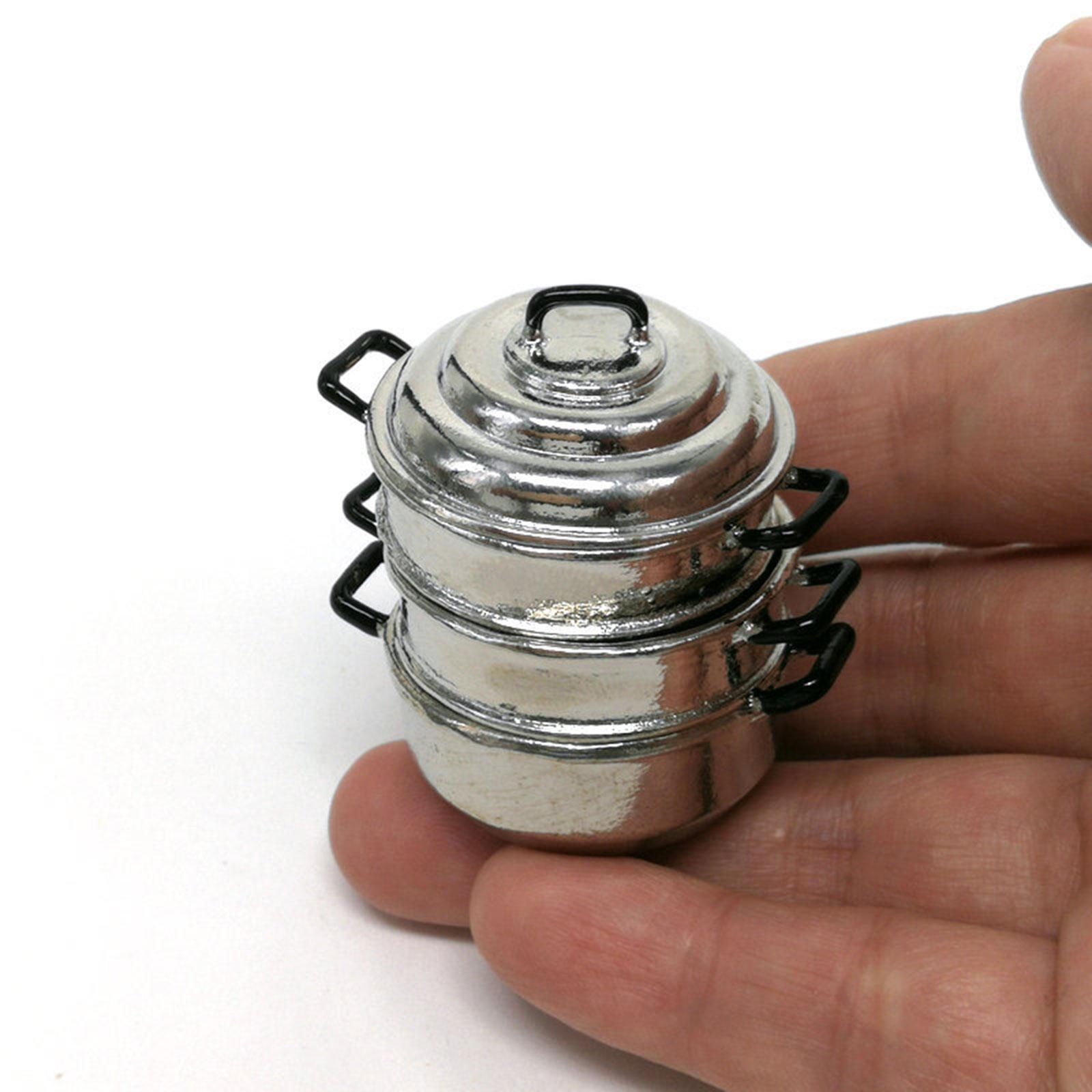 1/12 1/6 Dollhouse Accessories 3 Floors Party Supplies Dollhouse Miniature Accessories Kitchen Utensils Pot for Mini House Dollhouse Decor