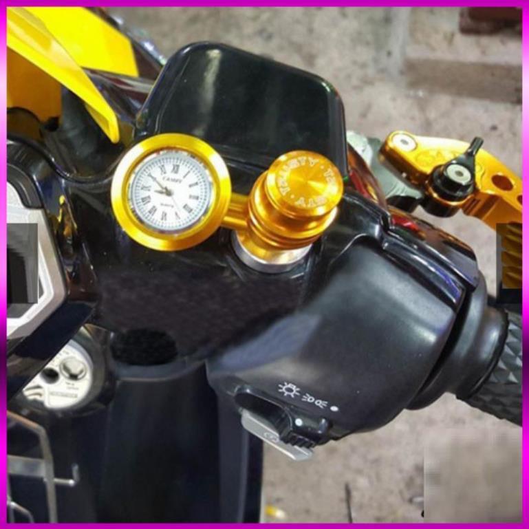 Đồng hồ thời gian gắn xe máy,mô tô (xanh) 206665-2