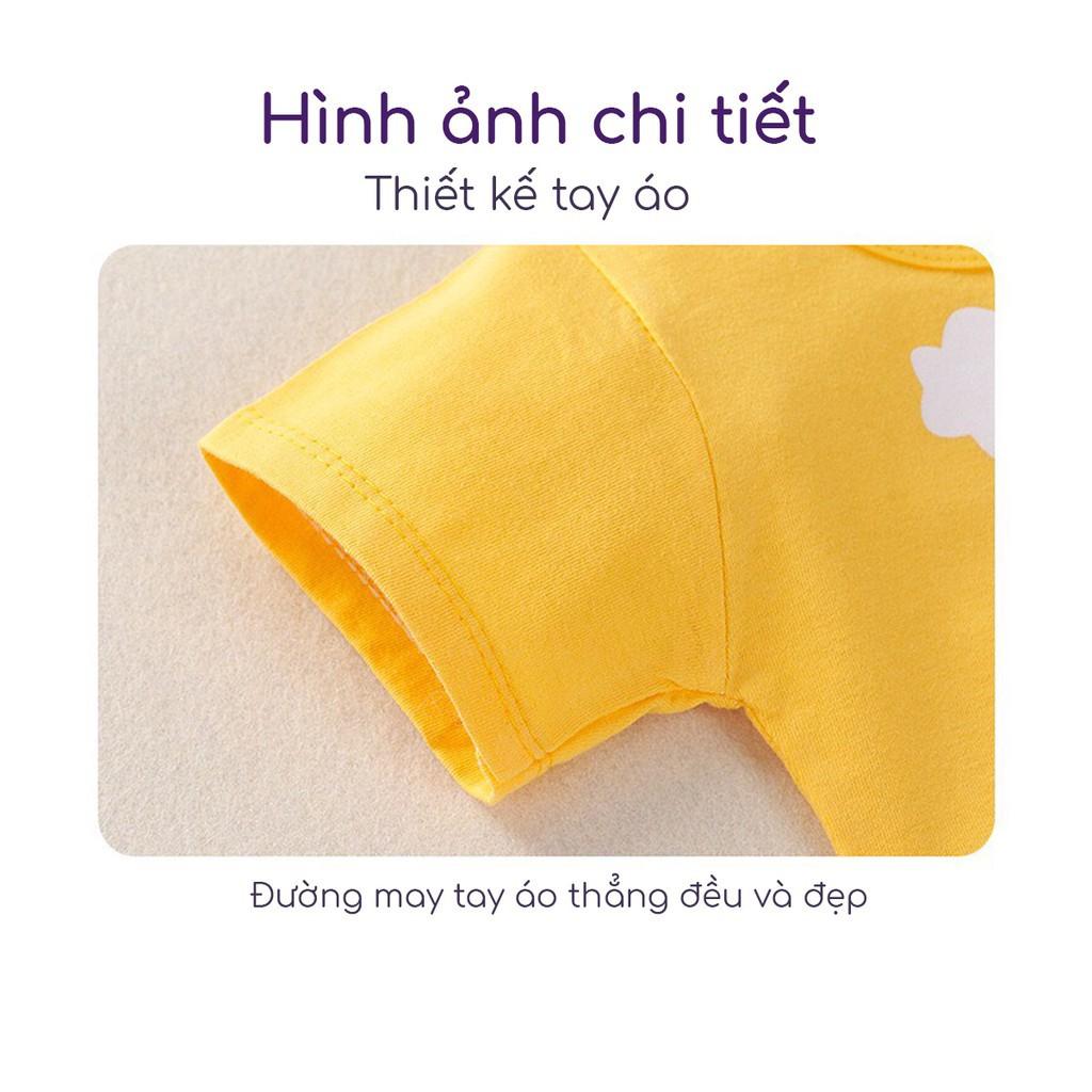 Bộ quần áo cho bé trai bé gái chất cotton in hình ngộ nghĩnh hàng xuất Âu Mỹ