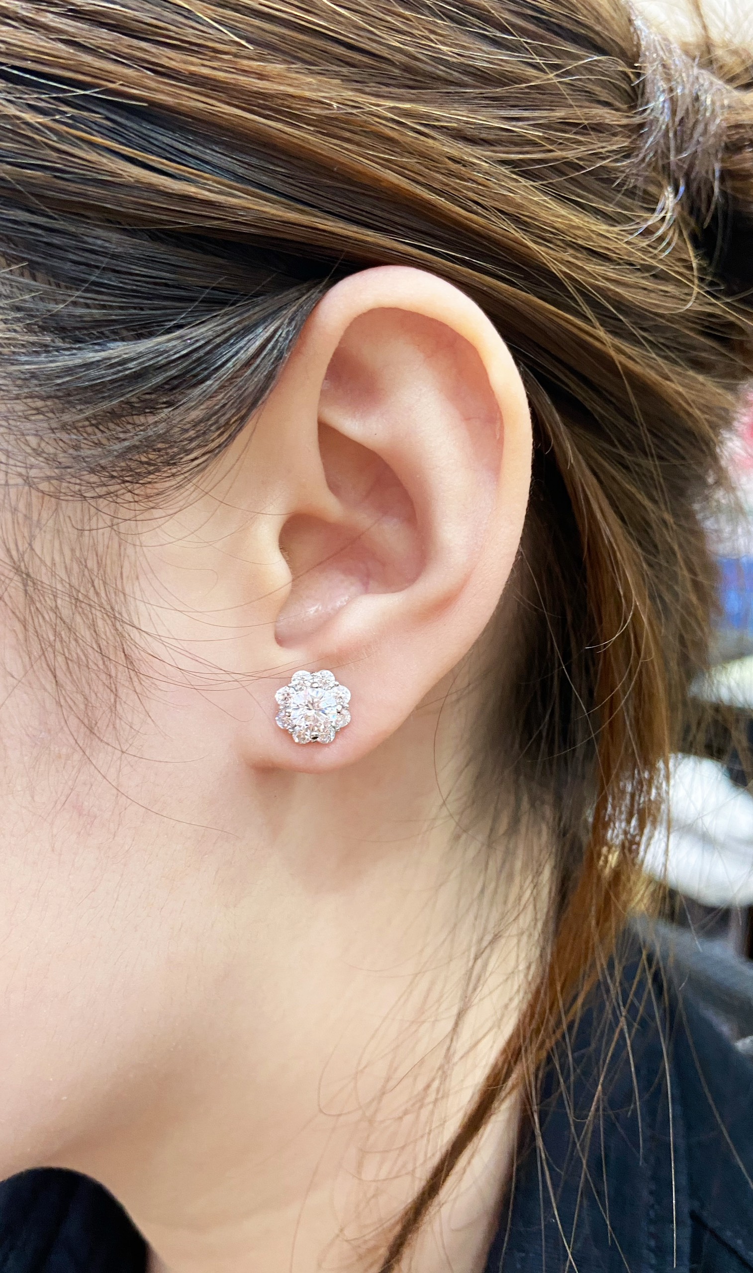 Bông Tai Đính Đá CZ, chuôi vặn (B0167) - MOON Jewelry