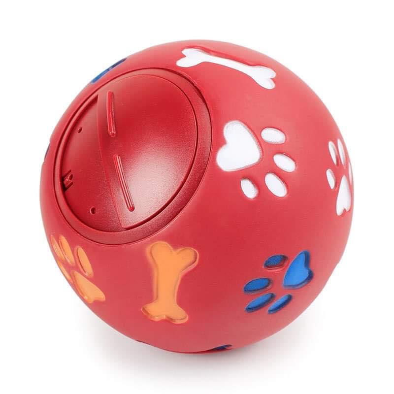Đồ Chơi Quả Bóng Cao Su Cho Chó Tập Nhai Gặm In Hình Xương & Dấu Chân Size 7.5cm