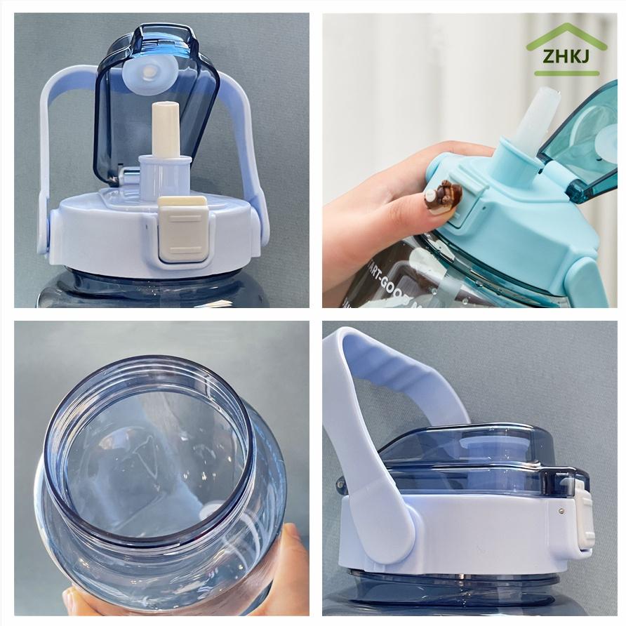 Bình Uống Nước Thể Thao Nắp Lật Có Ống Hút Dung Tích 2L 64OZ Tiện Dụng