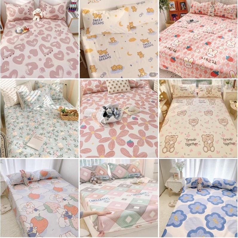 Ga Gối Cotton 100% Hàng Nhập Khẩu Cao Cấp 3 Món Hoa Nhí Vintage