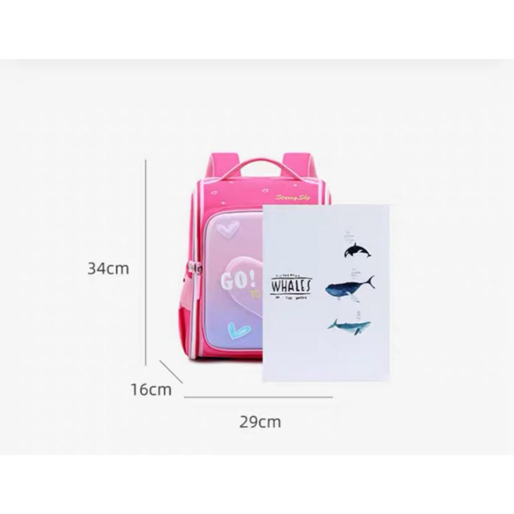 Balo chống gù lưng học sinh tiểu học cho bé trai và bé gái ngộ nghĩnh đáng yêu, siêu nhẹ