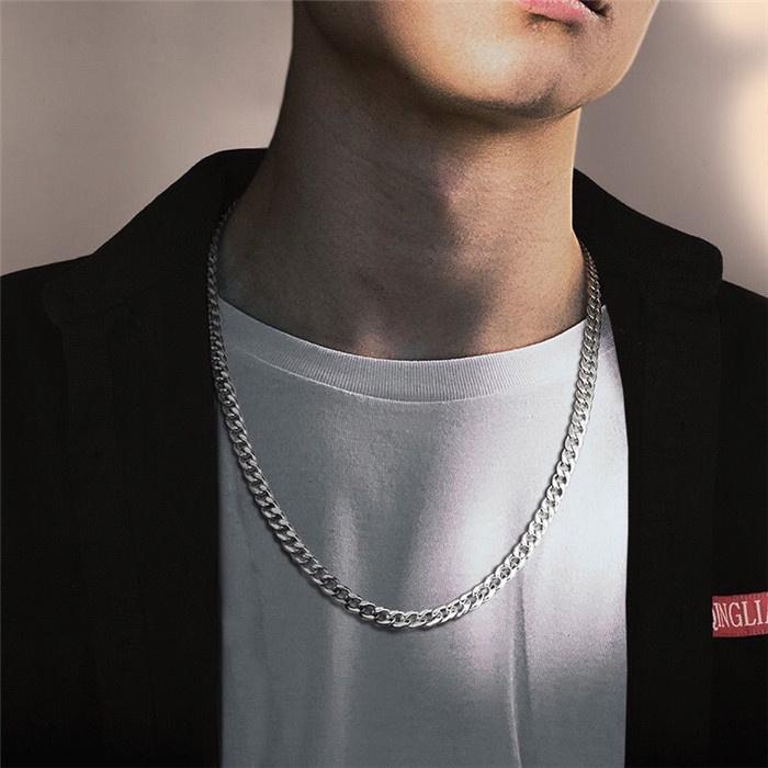 Dây Chuyền Vòng Cổ Nam Nữ Cuban Basic Chuỗi Trơn Bản - Vòng cổ chuỗi trơn Cam Accessories