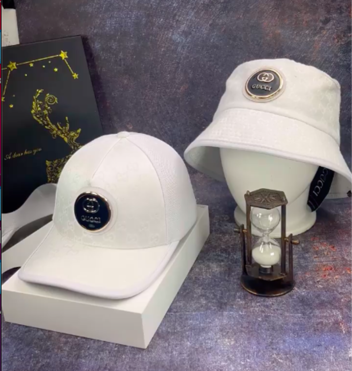 Combo nón cặp nam nữ GC logo sắt phối vải kaki form chuẩn thời trang đường phố cao cấp