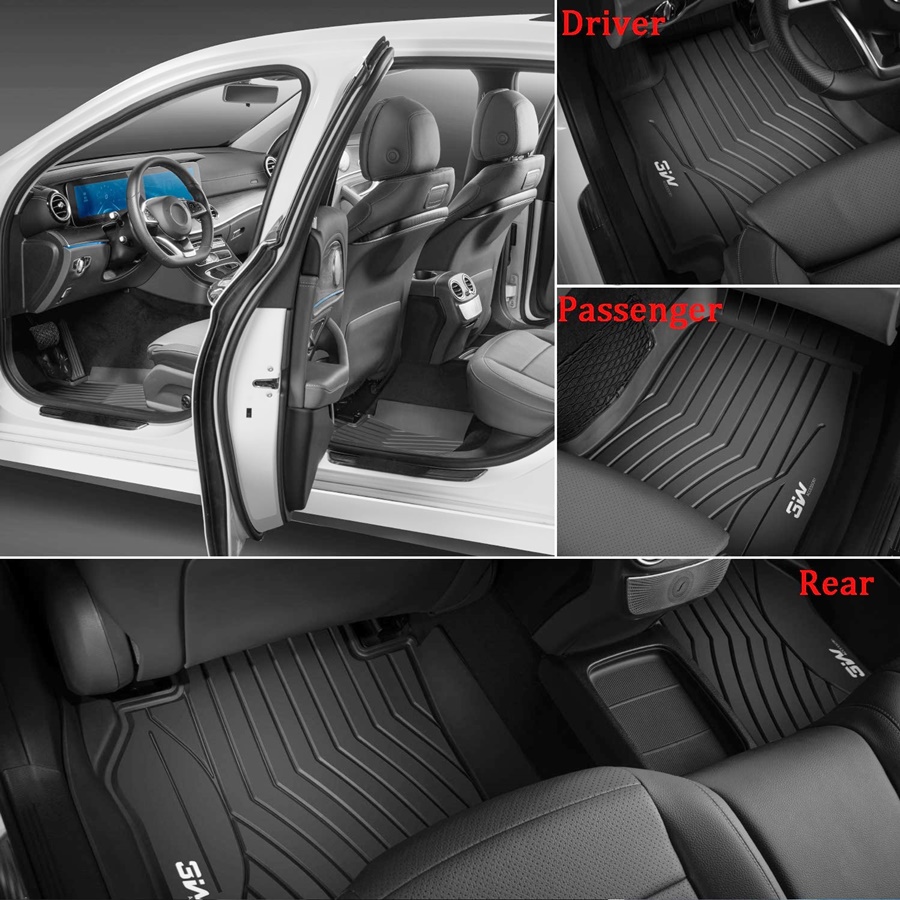 Thảm lót sàn xe ô tô dành cho Mercedes CLA 2019- Nhãn hiệu Macsim 3W chất liệu nhựa TPE đúc khuôn cao cấp - màu đen