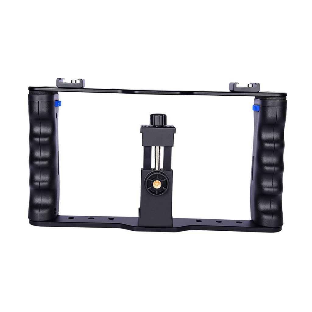 Smartphone Video Rig, Mobile Phone Movies Mount Handle Grip Stabilizer, Filmmaking Recording Rig Case for Filmmaker Videographer