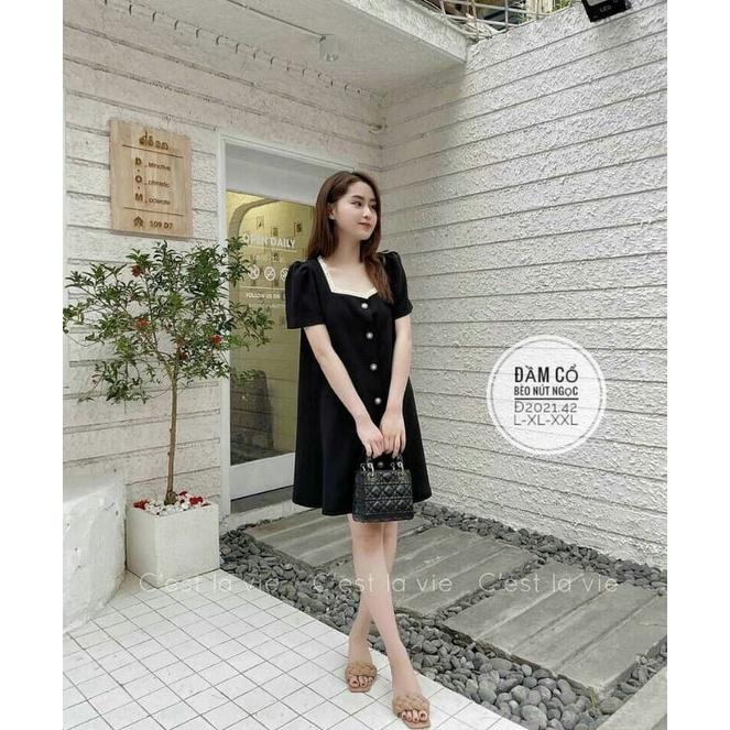 ĐẦM SƠ MI BIGSIZE NÚT NGỌC DÁNG SUÔNG PHÙ HỢP ĐI LÀM ĐẦM BẦU