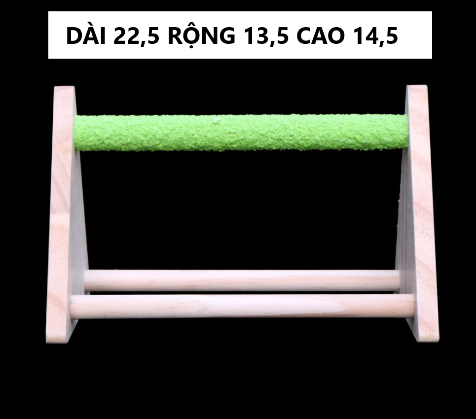 1 CẦU ĐẬU GỖ TAM GIÁC  CÓ KẾT HỢP CÂY MÀI MÓNG DÀNH CHO YẾN PHỤNG, LB, COCKATEIL, SUN. GREEN CHECK, LORY, CAIQUE, PARROTLET