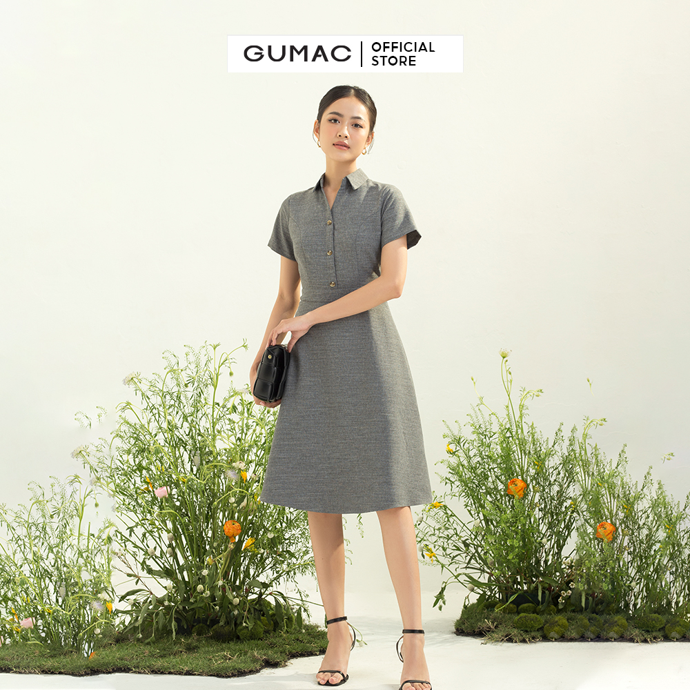 Đầm sơ mi GUMAC DC03039 cơ bản