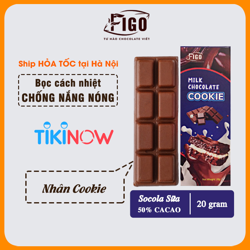 [ƯU ĐÃI] 30 Hộp Socola sữa MIX đủ 7 vị FIGO Chocolate 50% Cacao Hạnh nhân Hạt điều Dừa,.. Thanh 20gr