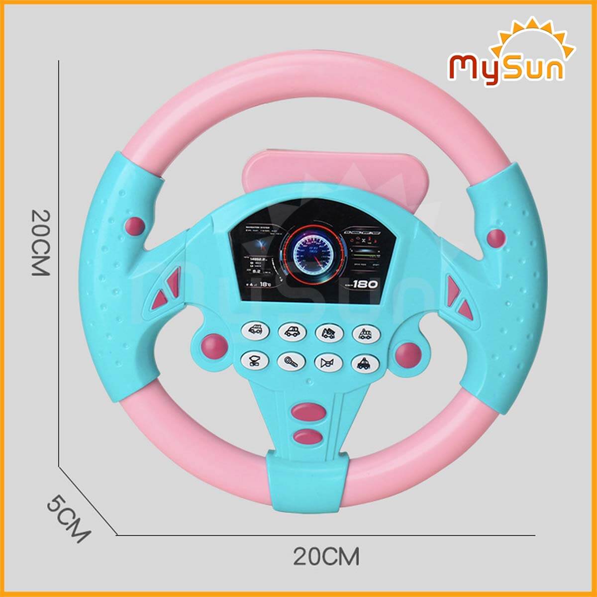 Vô lăng đồ chơi cho bé gắn xe ô tô có nhạc trẻ em MySun